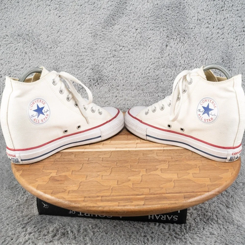 Converse Chuck Taylor All Star‎ Lux Hi High Hidden Heel Wedge White Womens 8.5